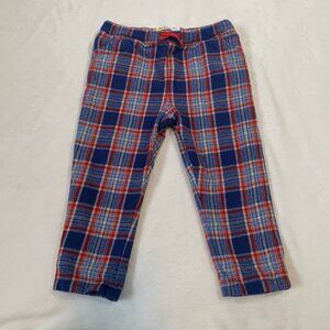 BabyBoden lined red‎ blue plaid pull on elastic waist stretch cotton pants